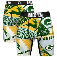 Men's Rock Em Socks Green Green Bay Packers Holiday Tacky Remix Boxer Briefs