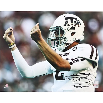 Johnny Manziel Texas A&M Aggies Autographed 11" x 14" Money Hands Photograph with "12 Heisman" Inscription