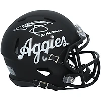 Johnny Manziel Texas A&M Aggies Autographed Riddell Black Script Speed Mini Helmet with "12 Heisman" Inscription