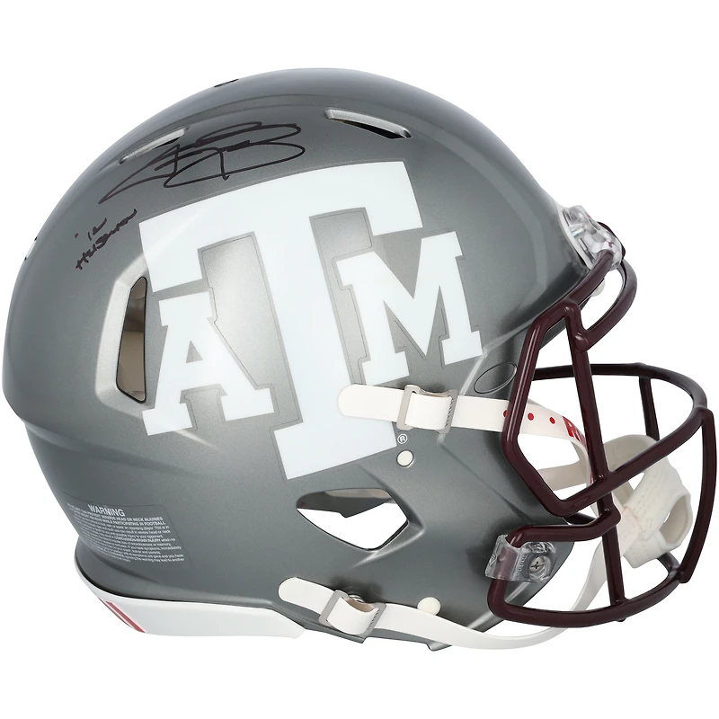 Johnny Manziel Texas A&M Aggies Autographed Riddell Flash Speed Authentic Helmet with "12 Heisman" Inscription