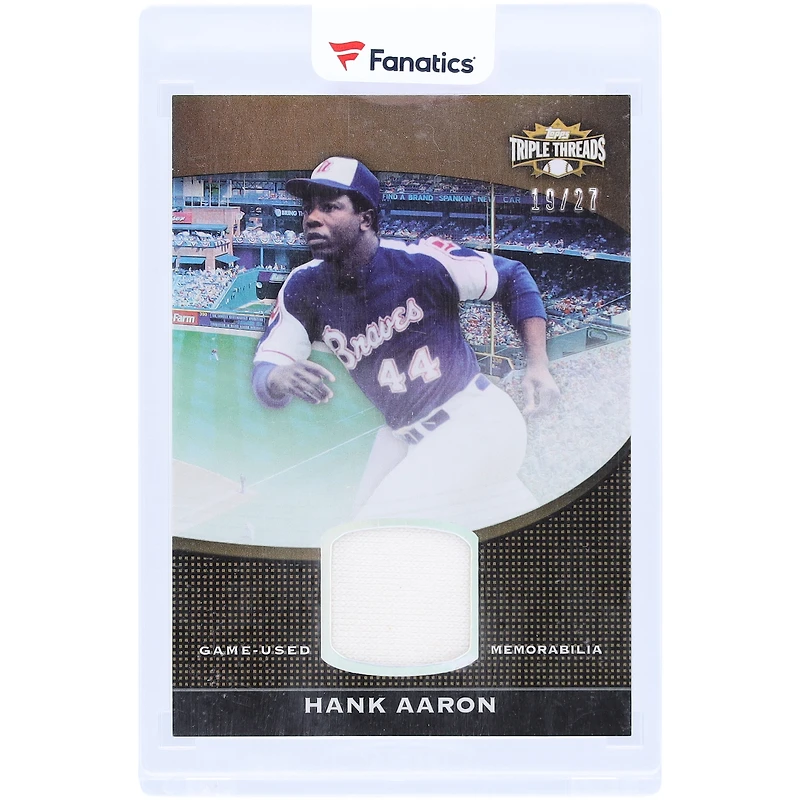 Hank Aaron Atlanta Braves 2011 Topps Triple Threads Game-Used Relic #TTUSR-52 #19/27 Card