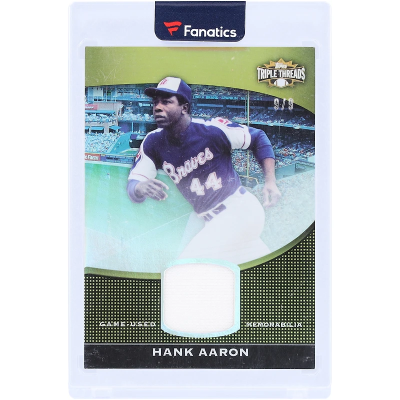 Hank Aaron Atlanta Braves 2011 Topps Triple Threads Game-Used Relic #TTUSR-52 #9/9 Card