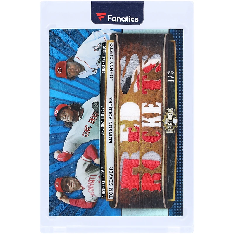 Tom Seaver, Johnny Cueto & Edinson Volquez Cincinnati Reds 2011 Topps Triple Threads Multi Game-Used Relics #TTRC-46 #1/3 Card