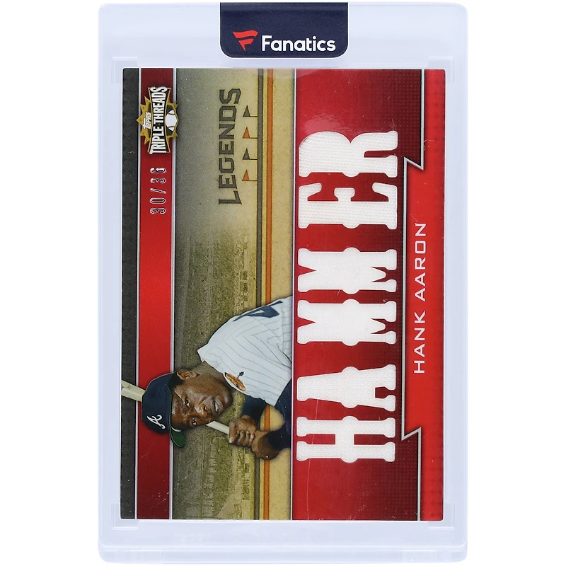Hank Aaron Atlanta Braves 2011 Topps Triple Threads Multi Game-Used Relics #TTRL-15 #30/36 Card
