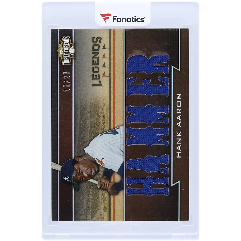 Hank Aaron Atlanta Braves 2011 Topps Triple Threads Multi Game-Used Relics #TTRL-15 #17/27 Card