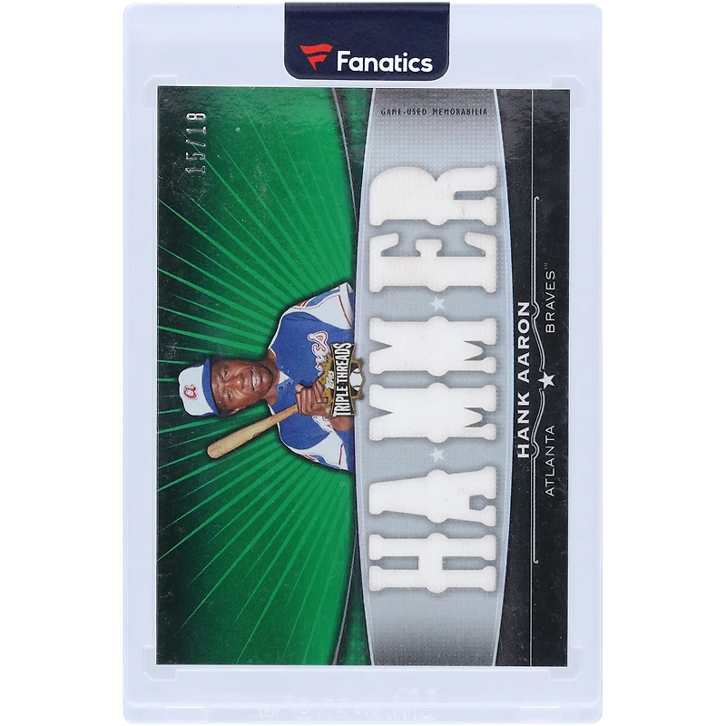 Hank Aaron Atlanta Braves 2011 Topps Triple Threads Multi Game-Used Relics #TTFR-10 #15/18 Card
