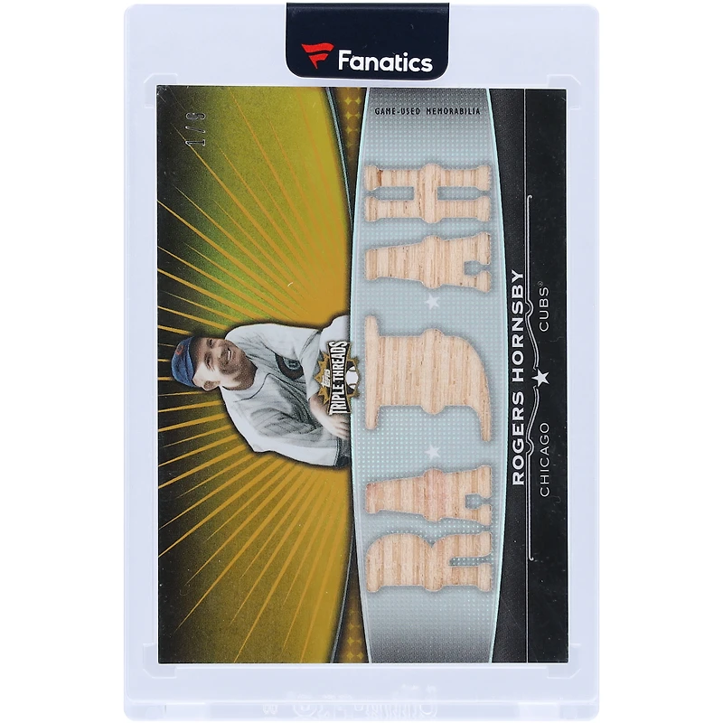 Rogers Hornsby Chicago Cubs 2011 Topps Triple Threads Multi Game-Used Relics #TTFR-24 #1/ Card