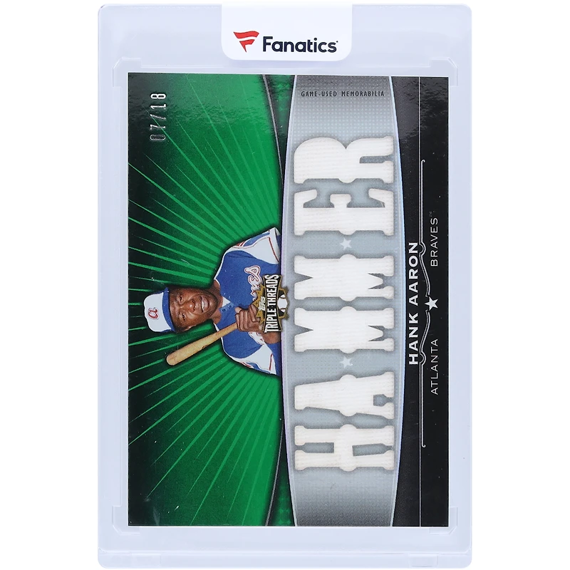 Hank Aaron Atlanta Braves 2011 Topps Triple Threads Multi Game-Used Relics #TTFR-10 #7/18 Card