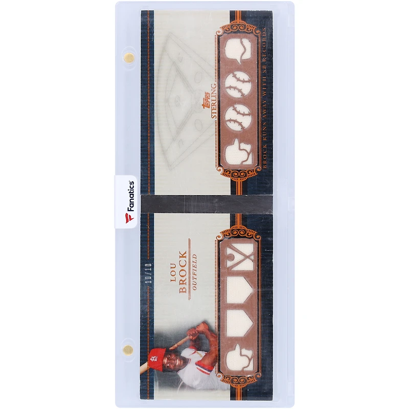 Lou Brock St. Louis Cardinals 2010 Topps Sterling Multi Game-Used Relic Booklet #SPSR-14 #10/10 Card