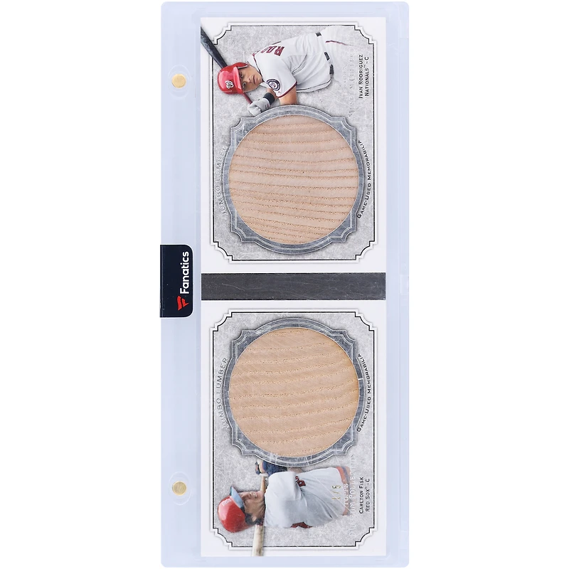Carlton Fisk & Ivan Rodriguez 2012 Topps Museum Collection Dual Game-Used Bat Relic Booklet #MMDJL-FR #1/5 Card
