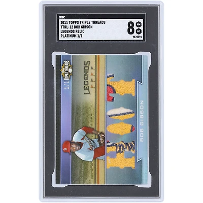 Bob Gibson St. Louis Cardinals 2011 Topps Triple Threads Multi Game-Used Relic Platinum #TTRL-12 #1/1 SGC Authenticated 8 Card