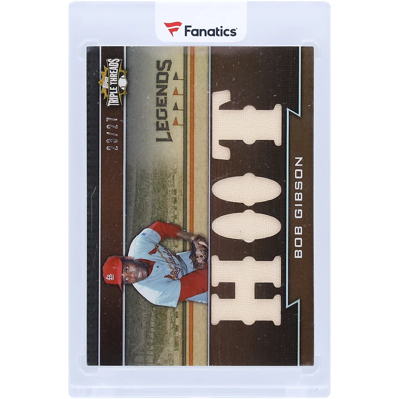 Bob Gibson St. Louis Cardinals 2011 Topps Triple Threads Multi Game-Used Relics #TTRL-12 #23/27 Card