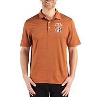 Men's Cutter & Buck Texas Orange Texas Longhorns SEC Forge Eco Fine Line Stripe Stretch Recycled DryTec Polo