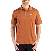 Men's Cutter & Buck Texas Orange Texas Longhorns Primary Logo Forge Eco Fine Line Stripe Stretch Recycled DryTec Polo
