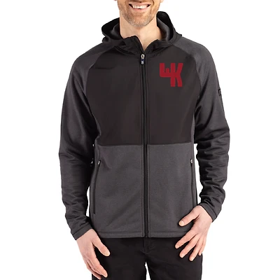 Men's Cutter & Buck Heather Western Kentucky Hilltoppers Peshastin Eco Fleece Recycled Raglan Full-Zip Tri-Blend Hybrid Jacket