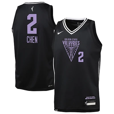 Youth Nike Kaitlyn Chen Eclipse Black Golden State Valkyries Explorer Edition Victory Player Jersey
