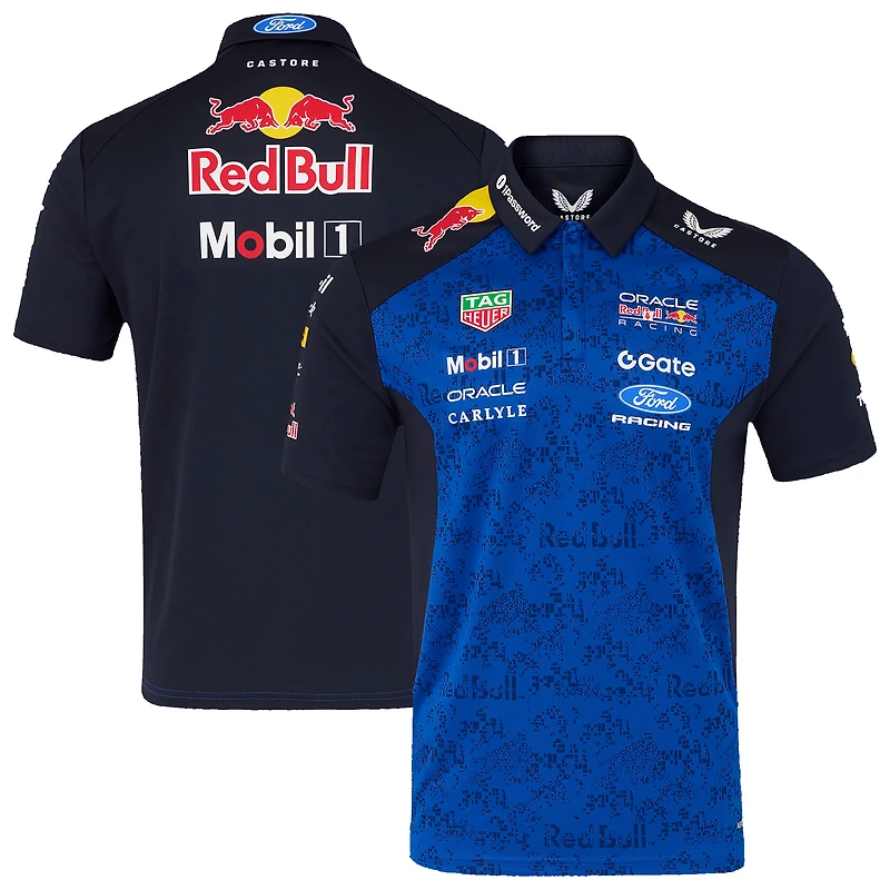 Men's Navy Oracle Red Bull Racing 2026 Replica Short Sleeve Polo Shirt