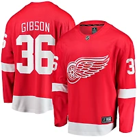 Men's Fanatics John Gibson Red Detroit Wings Home Breakaway Jersey