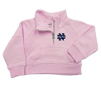 Girls Toddler Garb Pink Notre Dame Fighting Irish Cropped Dawn Funnel Neck Half-Zip Sweatshirt