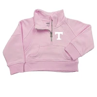 Girls Toddler Garb Pink Tennessee Volunteers Cropped Dawn Funnel Neck Half-Zip Sweatshirt
