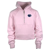 Girls Youth Garb Pink Penn State Nittany Lions Cropped Dawn Funnel Neck Half-Zip Sweatshirt