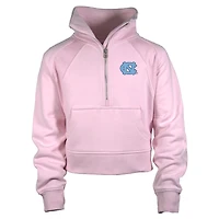 Girls Youth Garb Pink North Carolina Tar Heels Cropped Dawn Funnel Neck Half-Zip Sweatshirt