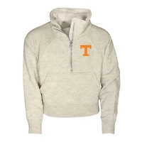 Girls Youth Garb Natural Tennessee Volunteers Cropped Dawn Funnel Neck Half-Zip Sweatshirt