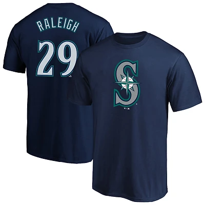Men's Fanatics Cal Raleigh Navy Seattle Mariners Big & Tall Name Number T-Shirt