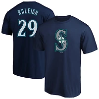 Men's Fanatics Cal Raleigh Navy Seattle Mariners Big & Tall Name Number T-Shirt