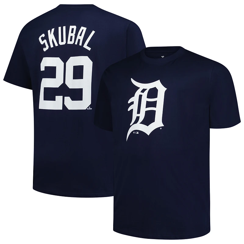 Men's Fanatics Tarik Skubal Navy Detroit Tigers Big & Tall Name Number T-Shirt