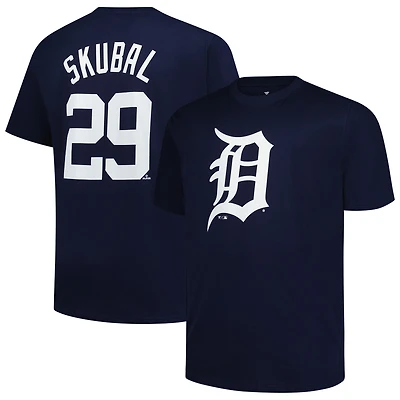 Men's Fanatics Tarik Skubal Navy Detroit Tigers Big & Tall Name Number T-Shirt