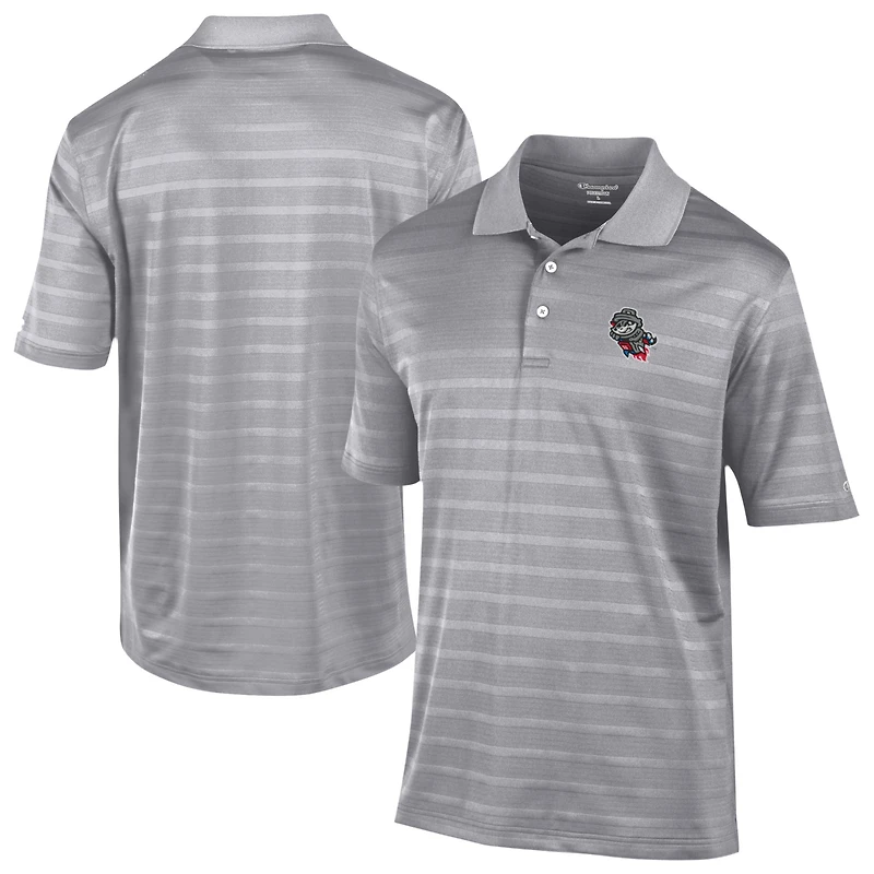 Men's Champion  Gray Rocket City Trash Pandas Textured Solid Polo