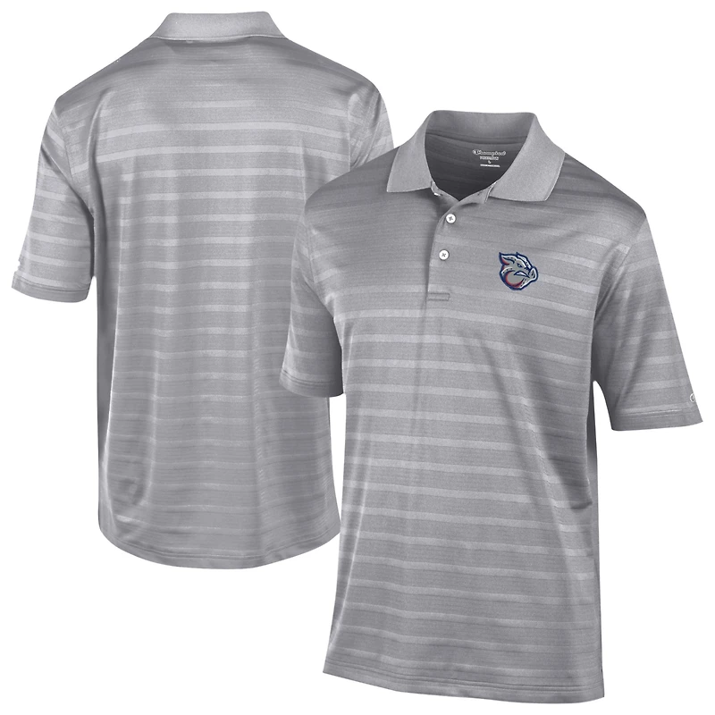 Men's Champion  Gray Lehigh Valley IronPigs Textured Solid Polo