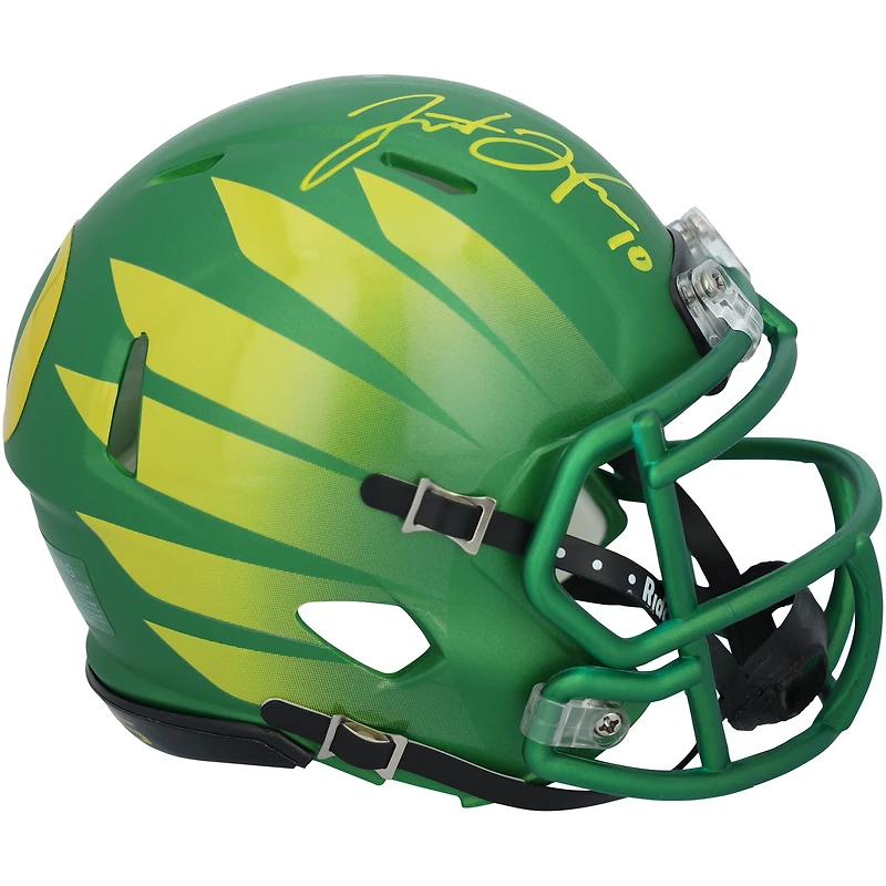 Justin Herbert Oregon Ducks Autographed Riddell Green Wing Speed Mini Helmet