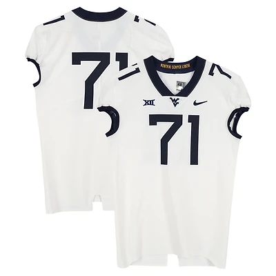West Virginia Mountaineers Team-Issued #71 White Nike Jersey from the Football Program - Size 48+4