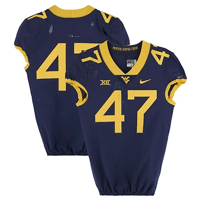 West Virginia Mountaineers Team-Issued #47 Navy Nike Jersey from the Football Program - Size 40+2