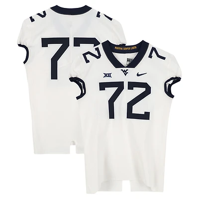 West Virginia Mountaineers Team-Issued #72 White Nike Jersey from the Football Program - Size 48+4