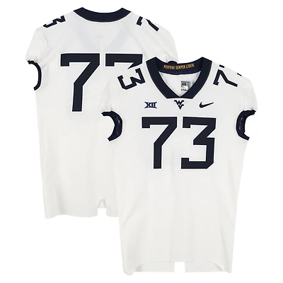West Virginia Mountaineers Team-Issued #73 White Nike Jersey from the Football Program - Size 48+4