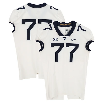 West Virginia Mountaineers Team-Issued #77 White Nike Jersey from the Football Program - Size 48+4