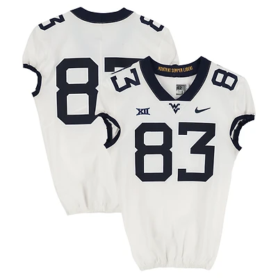 West Virginia Mountaineers Team-Issued #83 White Nike Jersey from the Football Program - Size 42+2