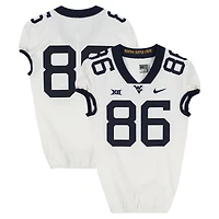 West Virginia Mountaineers Team-Issued #86 White Nike Jersey from the Football Program - Size 40+2