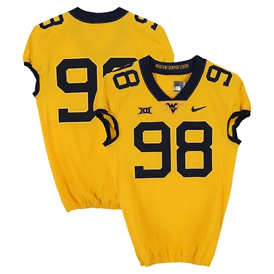 West Virginia Mountaineers Team-Issued #98 Gold Nike Jersey from the Football Program - Size 42+2