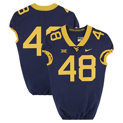 West Virginia Mountaineers Team-Issued #48 Navy Nike Jersey from the Football Program - Size 40+2