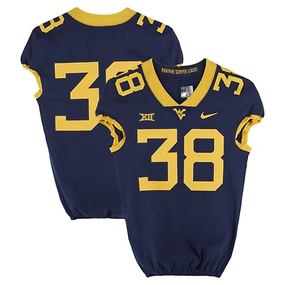 West Virginia Mountaineers Team-Issued #38 Navy Nike Jersey from the Football Program - Size 40+2