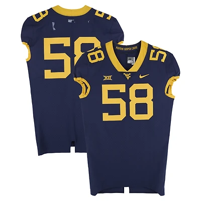 West Virginia Mountaineers Team-Issued #58 Navy Nike Jersey from the Football Program - Size 46+4