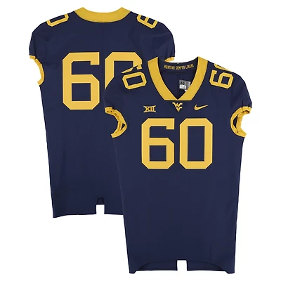 West Virginia Mountaineers Team-Issued #60 Navy Nike Jersey from the Football Program - Size 46+4