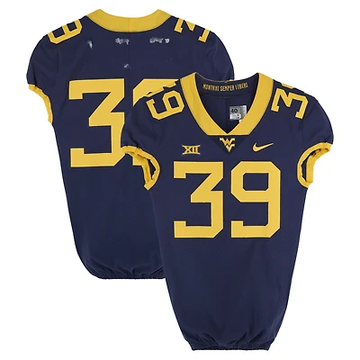 West Virginia Mountaineers Team-Issued #39 Navy Nike Jersey from the Football Program - Size 40+2
