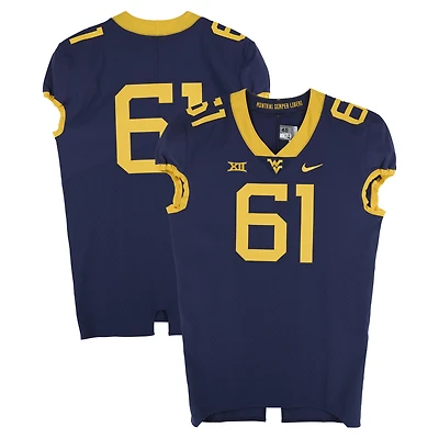 West Virginia Mountaineers Team-Issued #61 Navy Nike Jersey from the Football Program - Size 48+4
