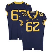 West Virginia Mountaineers Team-Issued #62 Navy Nike Jersey from the Football Program - Size 46+4