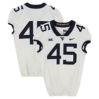 West Virginia Mountaineers Team-Issued #45 White Nike Jersey from the Football Program - Size 42+2